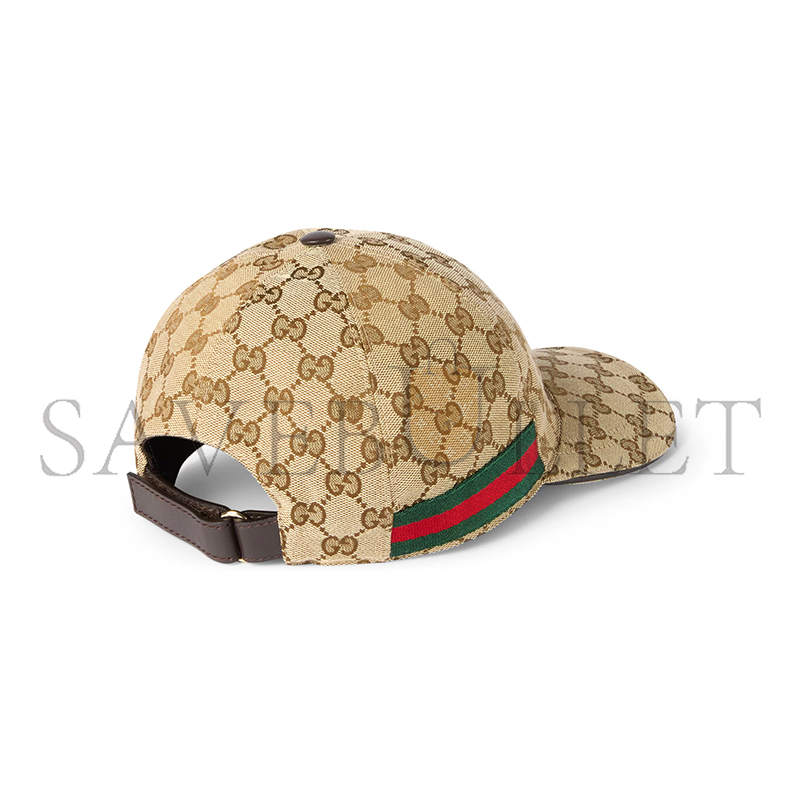 GUCCI ORIGINAL GG CANVAS BASEBALL HAT WITH WEB 200035